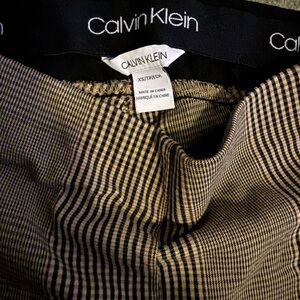 Calvin Klein Women's Checkered Pants - Black and Tan